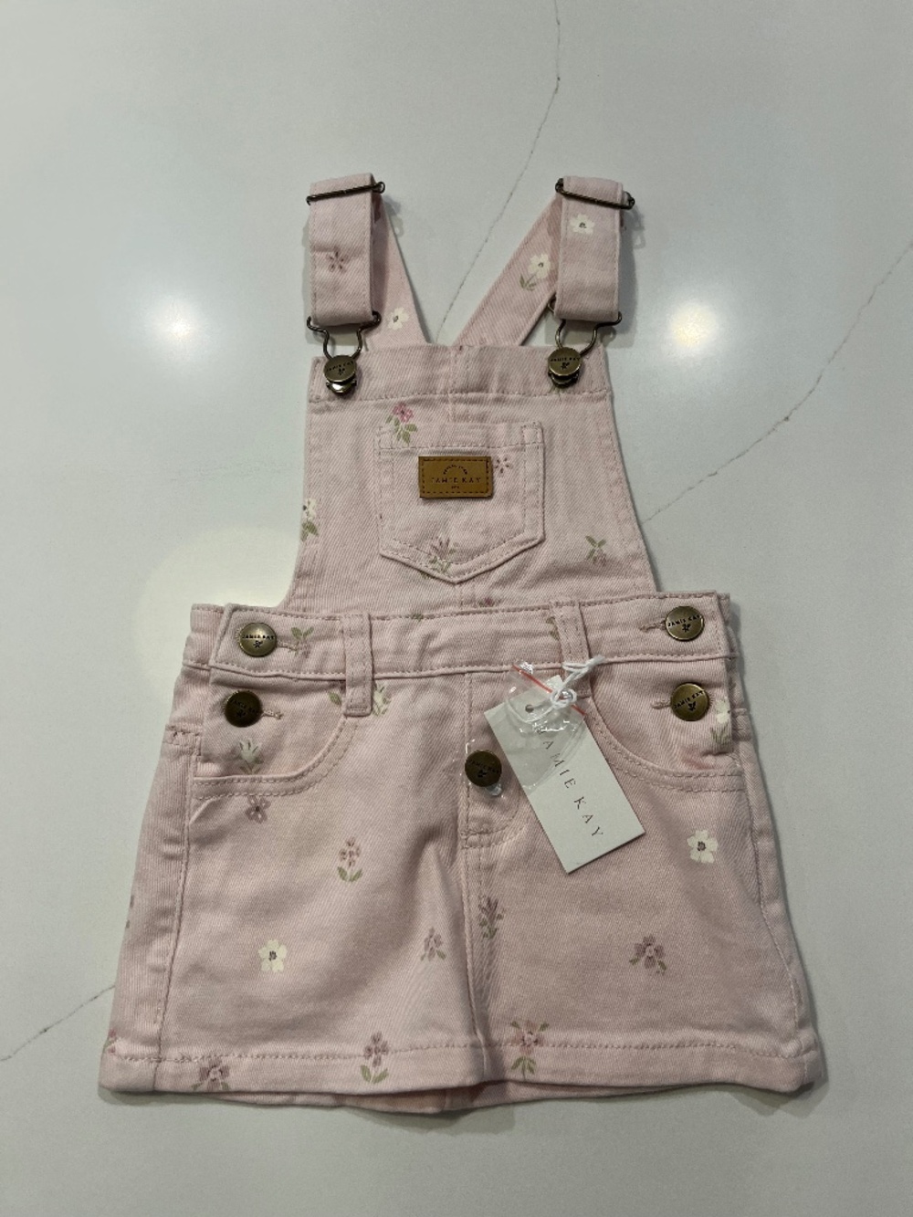 New NWT Jamie Kay Overall Dress Pink Floral 6-12 Months